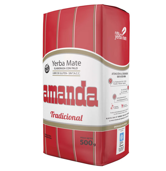2 units + Shipping Included - 2 unidades + Envio Incluido - AMANDA Yerba Mate Traditional 500 Grams. イェルバマテ トラディショナル, グルテンフリー, アルゼンチン産