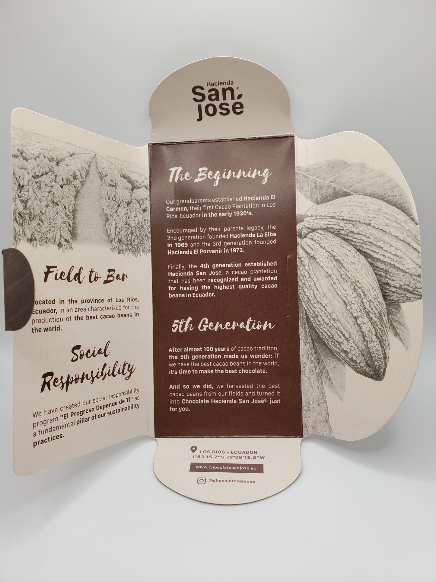 Hacienda San Jose - 70% Dark Chocolate - 50 grams Bar - Los Rios, Ecuador