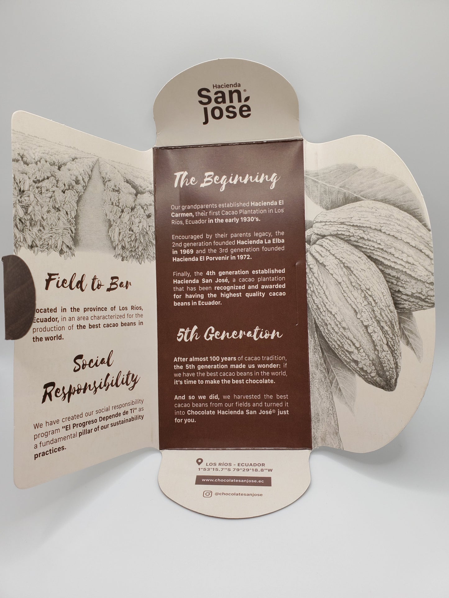 Hacienda San Jose - Dark Milk Chocolate - 50 grams Bar - Los Rios, Ecuador